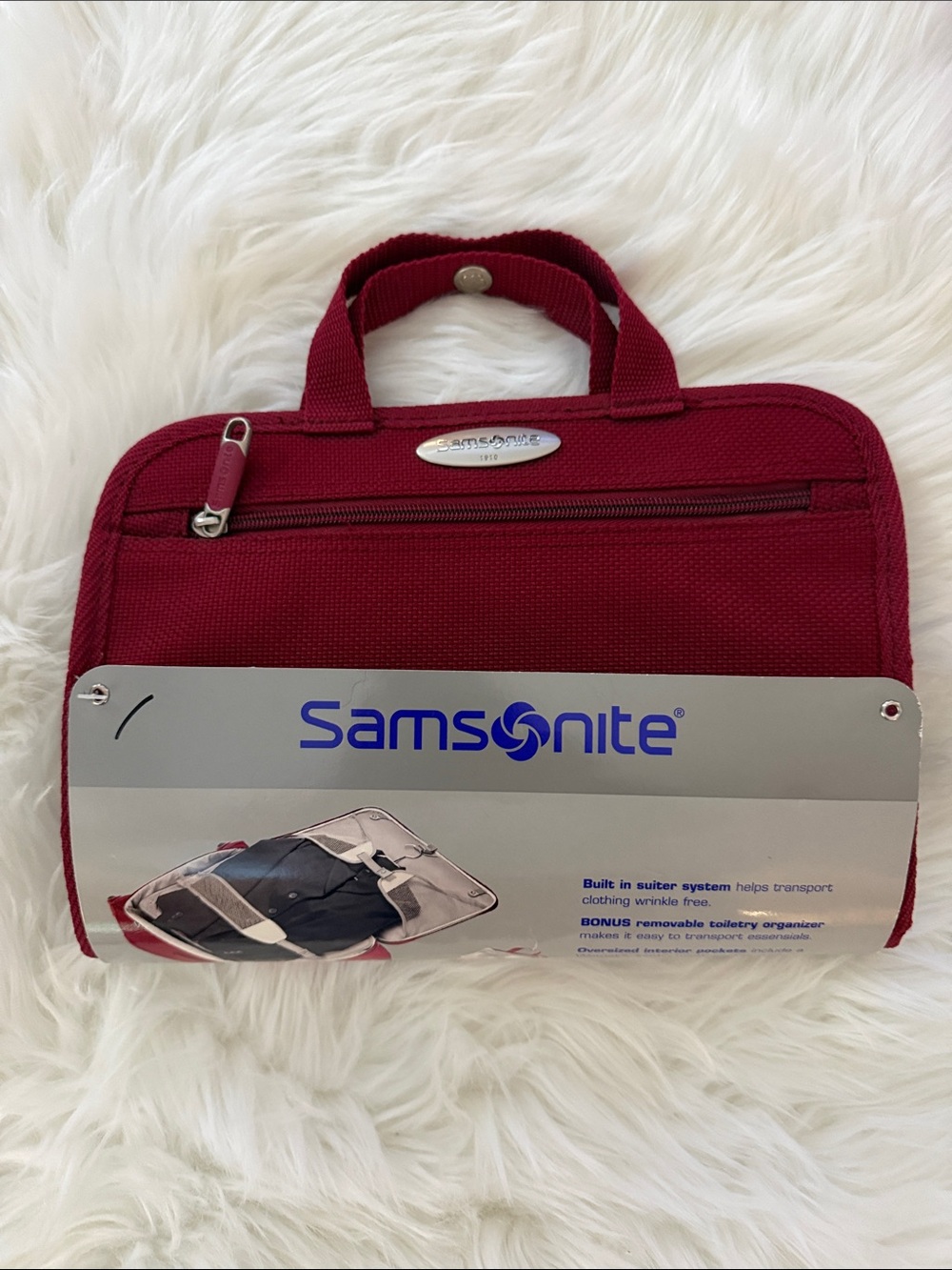 Samsonite Toiletry Cosmetic Case Bag Burgundy NWT